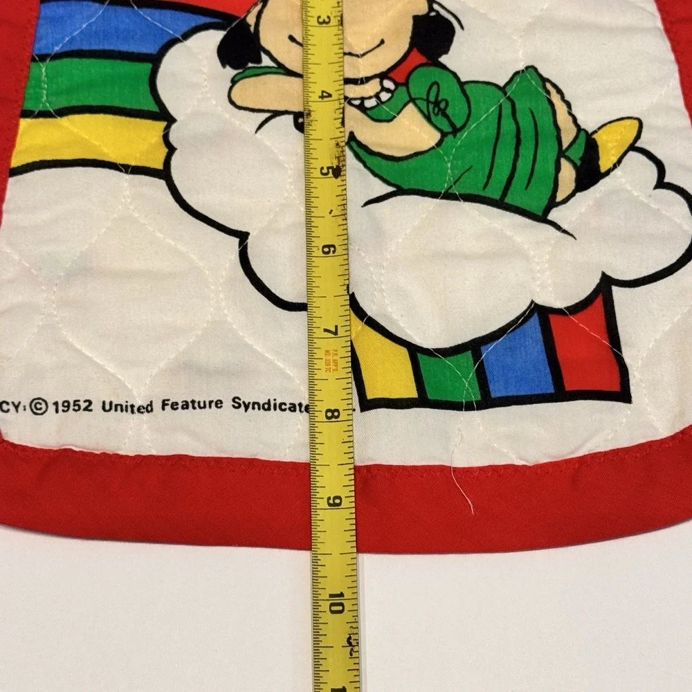 VTG Lucy Rainbow Quilted Baby‎ Bib Peanuts Snoopy Retro